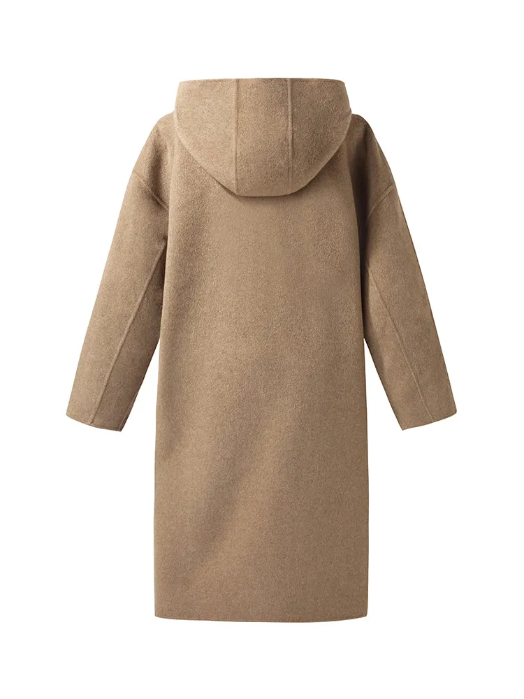 100% Cashmere Hooded Unisex Overcoat