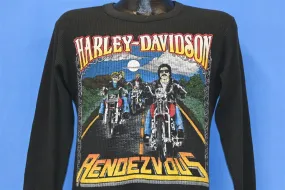 80s Harley-Davidson Rendezvous Waffle Thermal t-shirt Medium