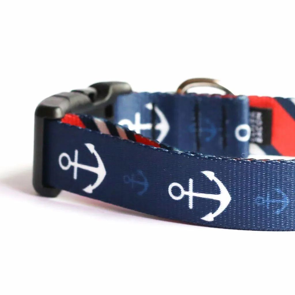 Ahoy Nautical Anchors Dog Collar