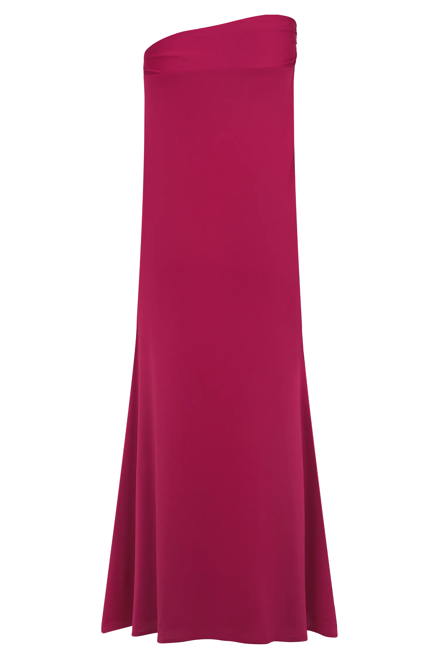 Ainsley Asymmetrical Maxi Skirt With Floral Hardware - Fuchsia Pink