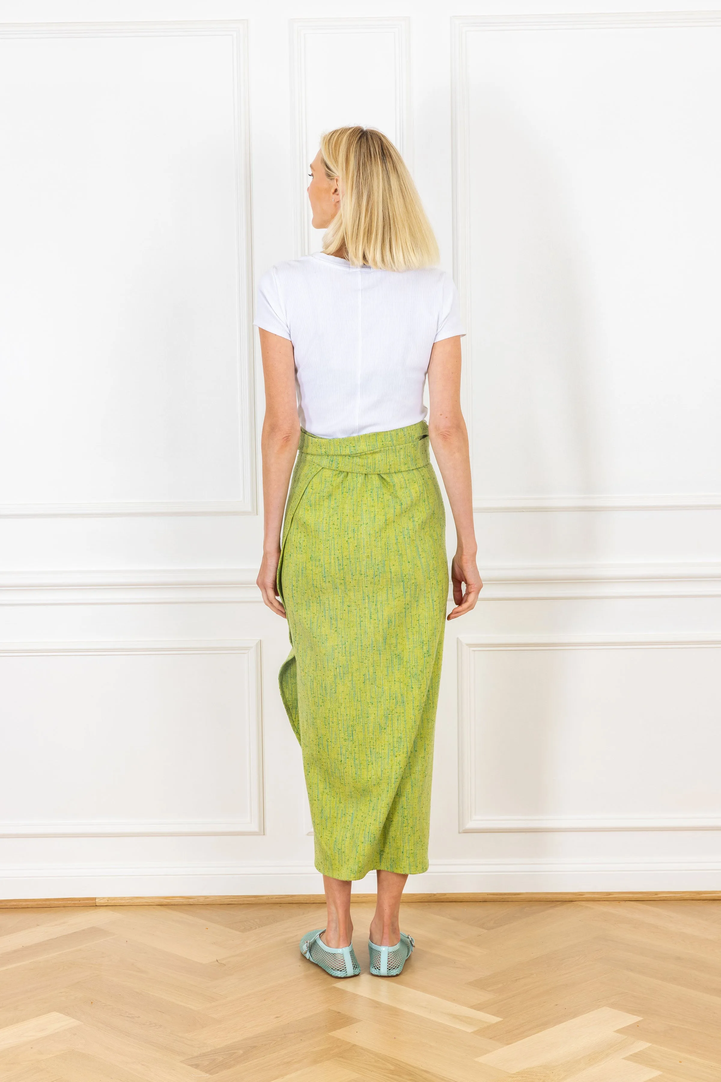 Aloe Tweed Maxi Wrap Skirt