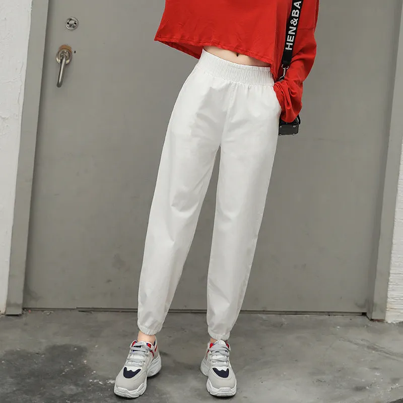 American Cargo Pants Women Loose BF High Waist Jogger Hong Kong Hip-Hop Casual INS Pants