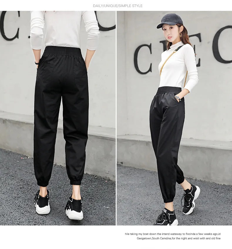 American Cargo Pants Women Loose BF High Waist Jogger Hong Kong Hip-Hop Casual INS Pants