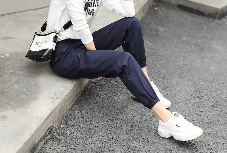 American Cargo Pants Women Loose BF High Waist Jogger Hong Kong Hip-Hop Casual INS Pants