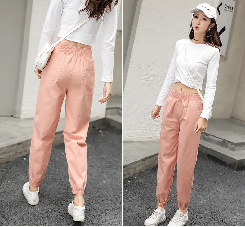 American Cargo Pants Women Loose BF High Waist Jogger Hong Kong Hip-Hop Casual INS Pants