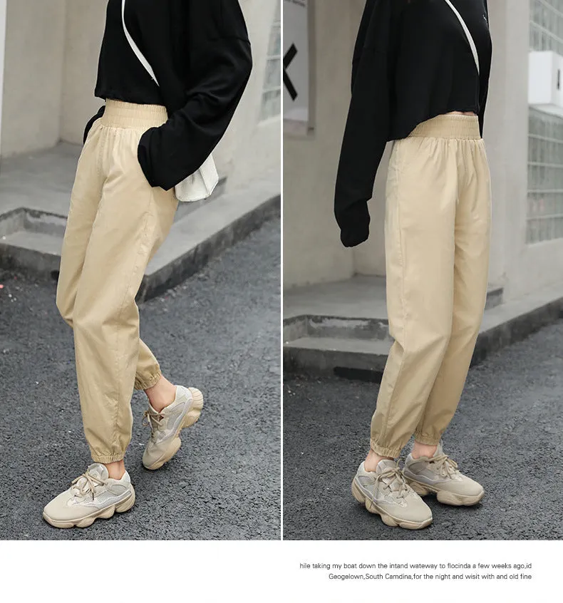 American Cargo Pants Women Loose BF High Waist Jogger Hong Kong Hip-Hop Casual INS Pants