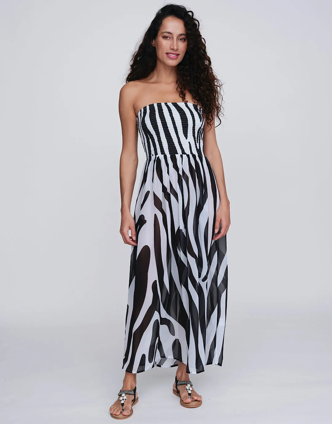 Bali Maxi Dress - Black and White