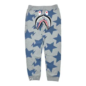 Bape Sta Shark Stars Logo Sweatpants Grey Pre-Owned