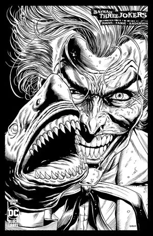 BATMAN THREE JOKERS #1 (OF 3) 2ND PTG INC 1:25 JOKER SHARK B&W VAR