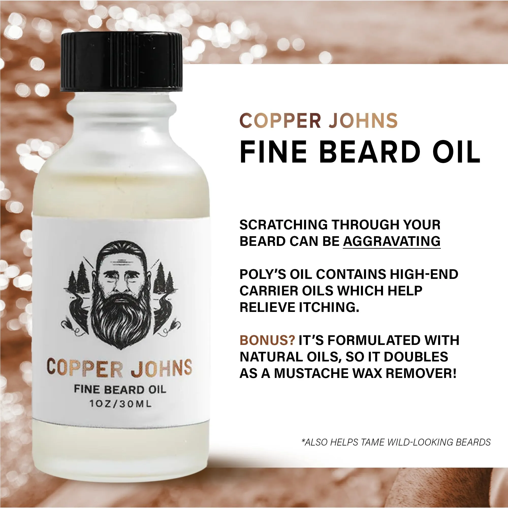 Beard Oil for Men, Castor & Jojoba Oil with Sea Minerals, Increases Softness & Control for Fuller-Looking Beard, Bourbon Bayou-Tobacco & Cedar, 1 oz