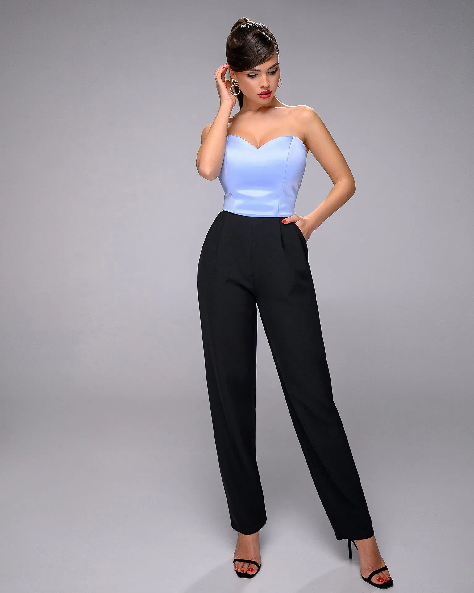 Black High Waisted Regular Fit Pants