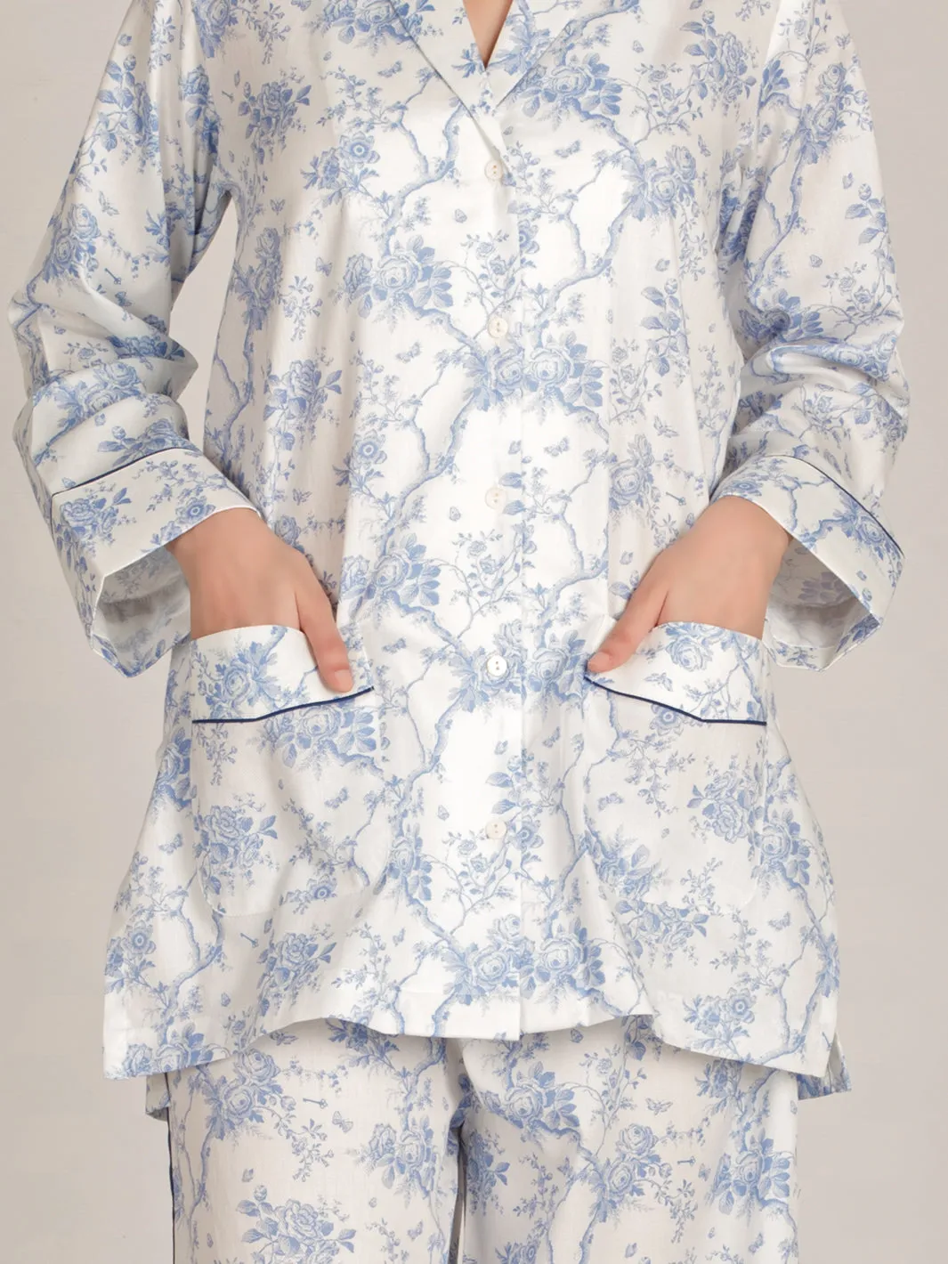 Blue & White 2 Piece Stitched Nightwear - AL-LKS-NW-1004