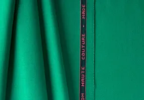 Brilliant Emerald Green Stretch Wool Twill (Made in Italy)