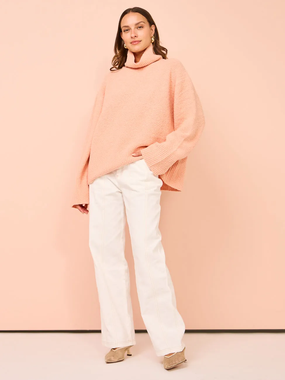 Camilla and Marc Lenora Turtleneck in Salmon