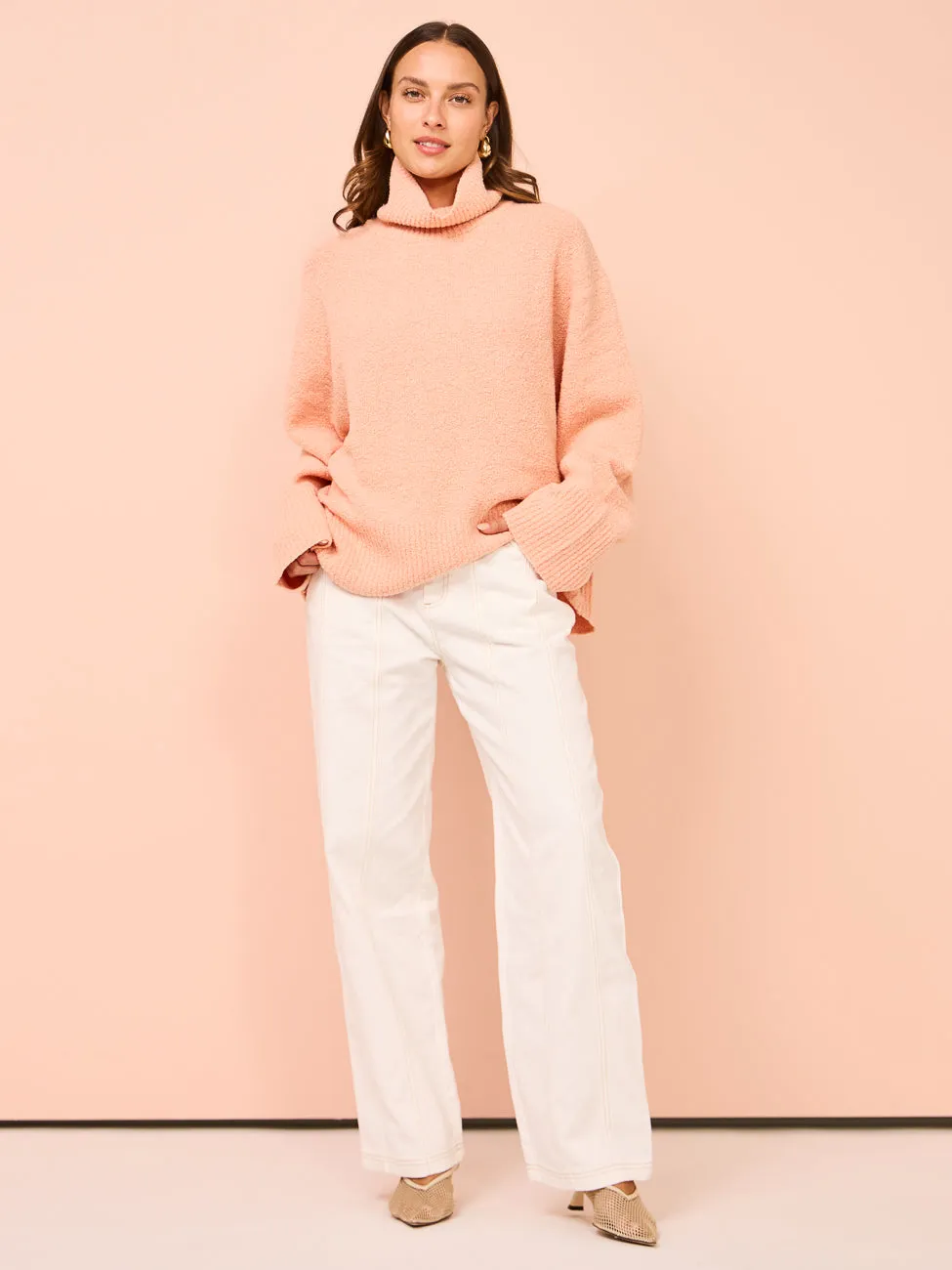 Camilla and Marc Lenora Turtleneck in Salmon