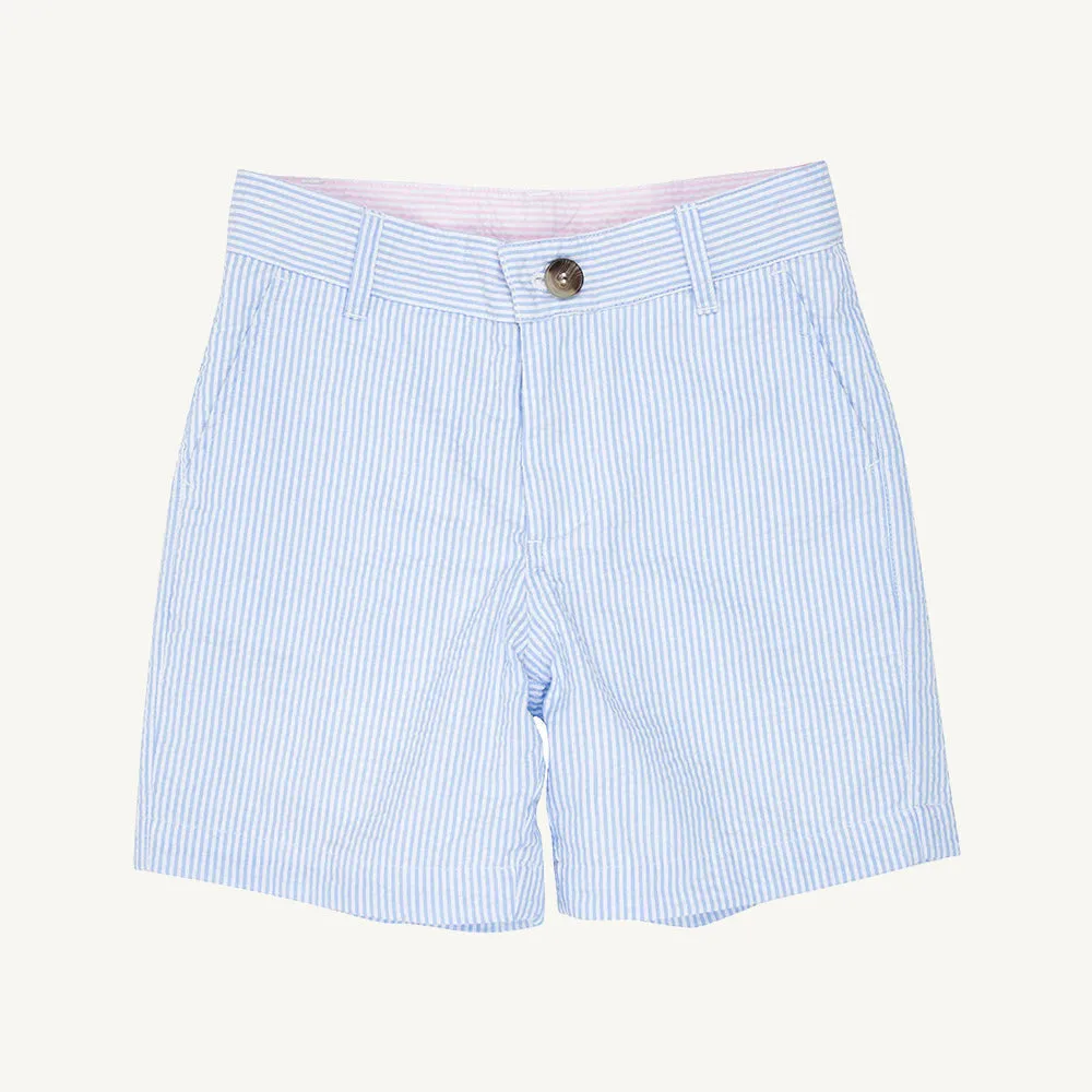 Charlie's Chinos - Breakers Blue Seersucker with Breakers Blue Stork