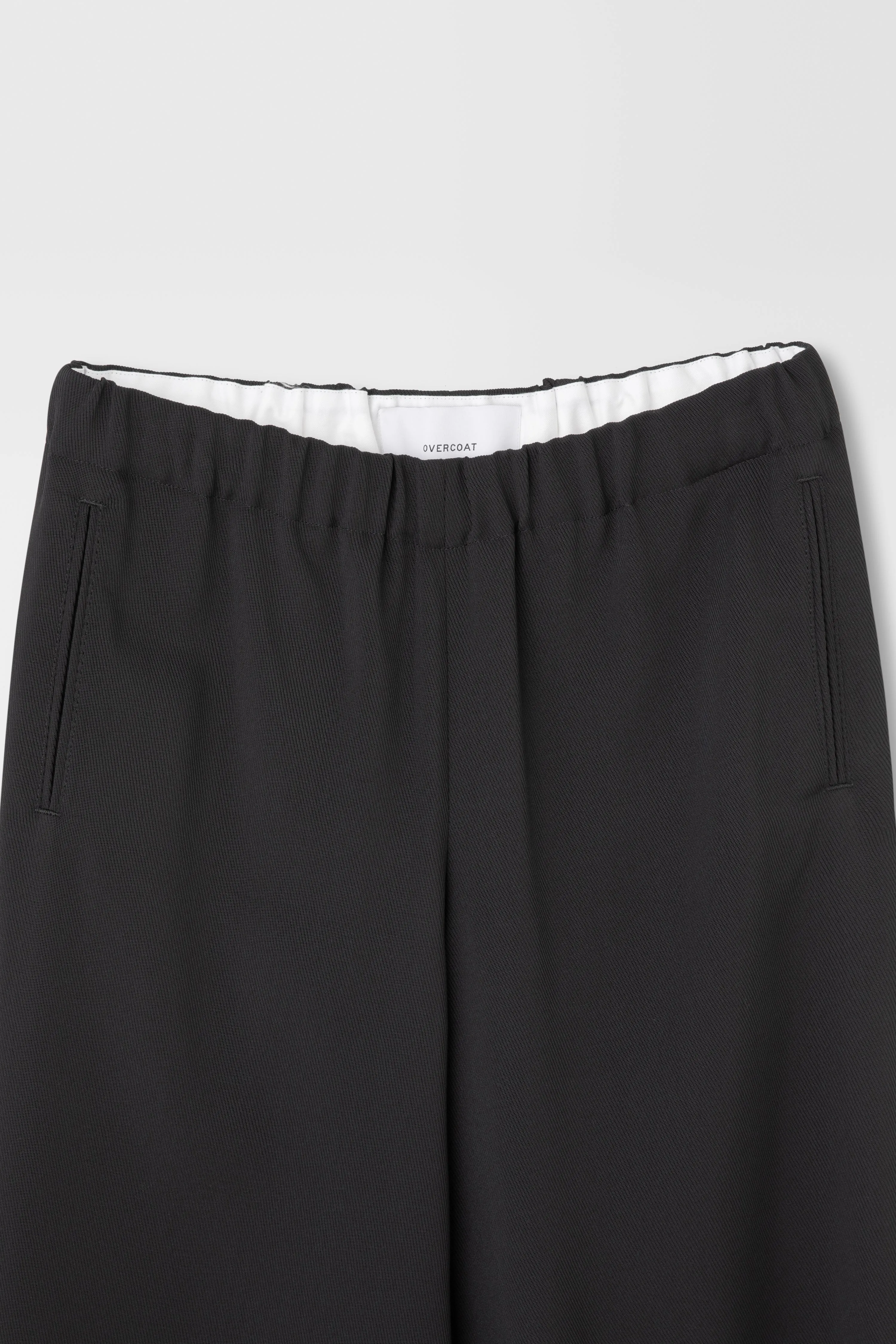 Classic Rayon Tricotine Drawstring Trouser in Black