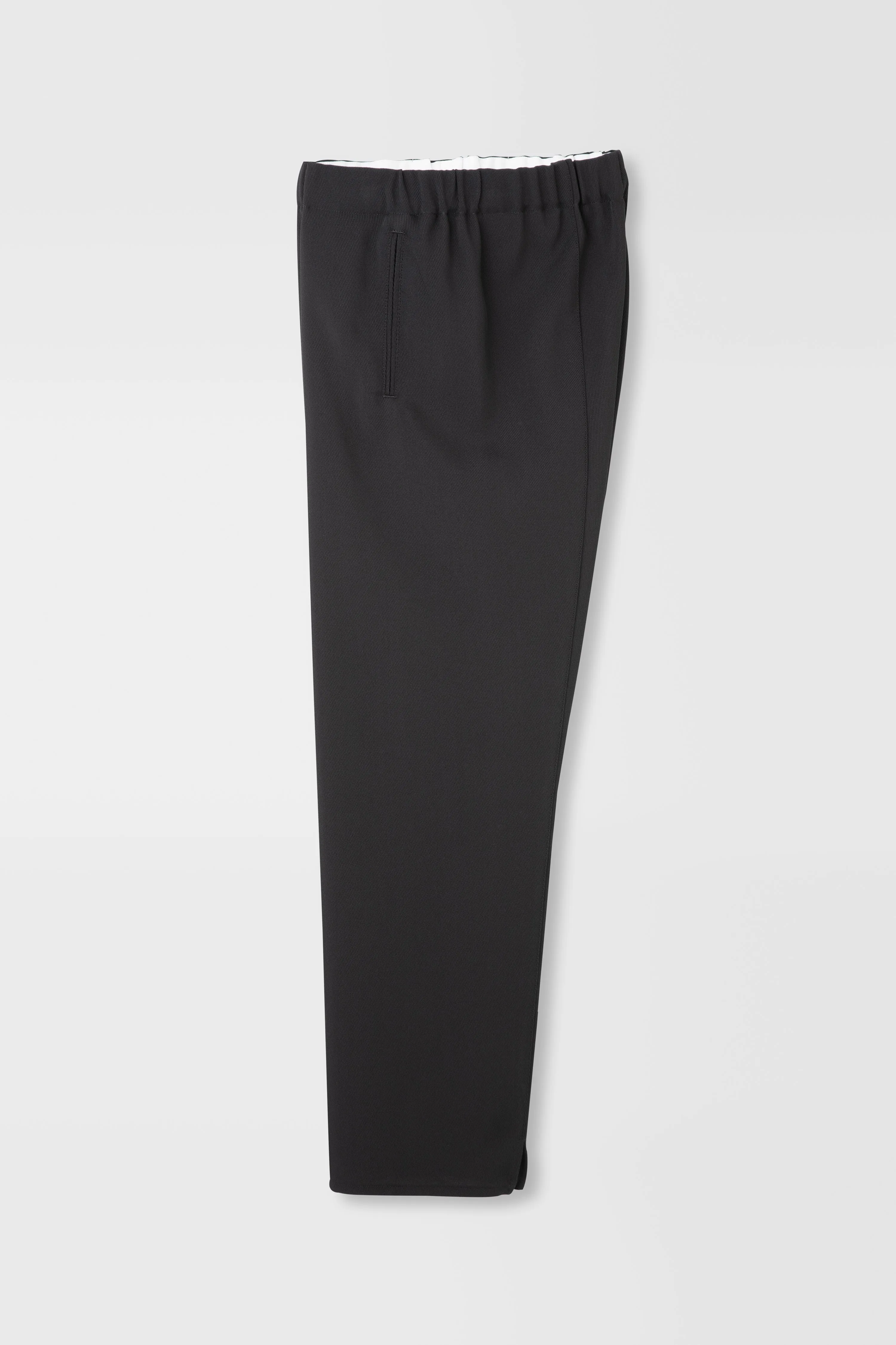 Classic Rayon Tricotine Drawstring Trouser in Black