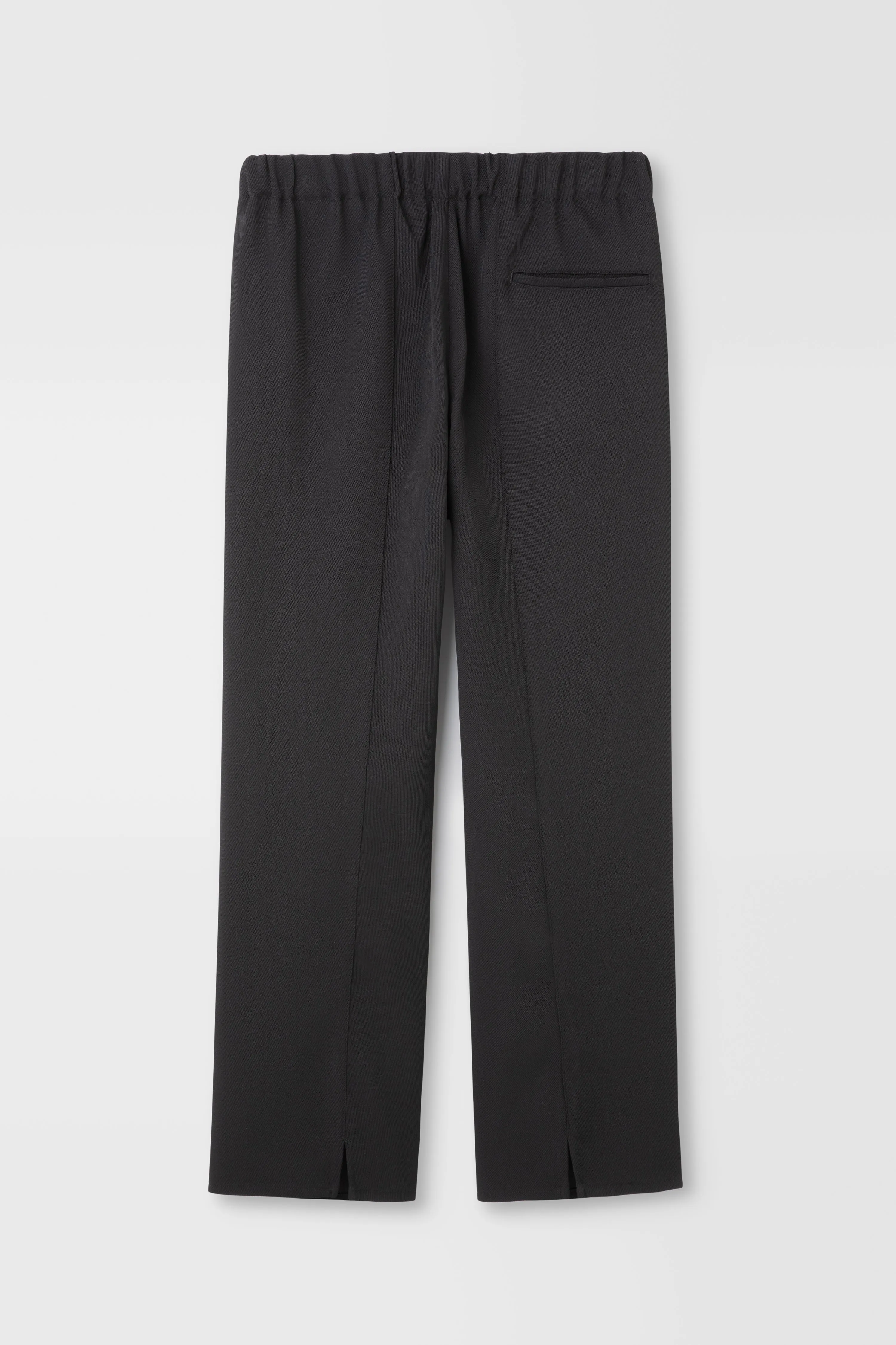 Classic Rayon Tricotine Drawstring Trouser in Black