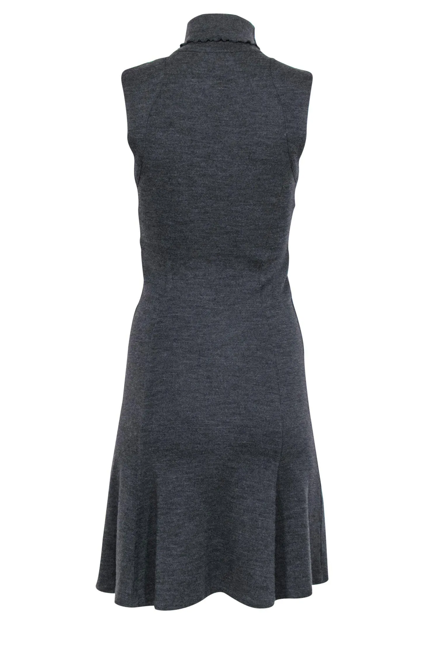 Diane von Furstenberg - Charcoal Sleeveless Turtleneck Midi Dress Sz 2