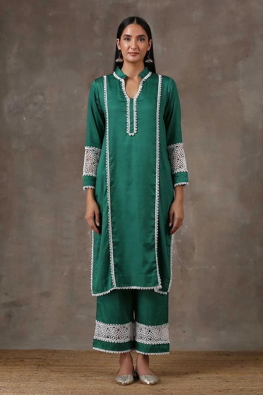 Emerald Green Kurta & Pant Set (Set of 2)