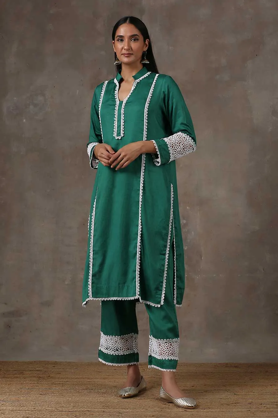 Emerald Green Kurta & Pant Set (Set of 2)