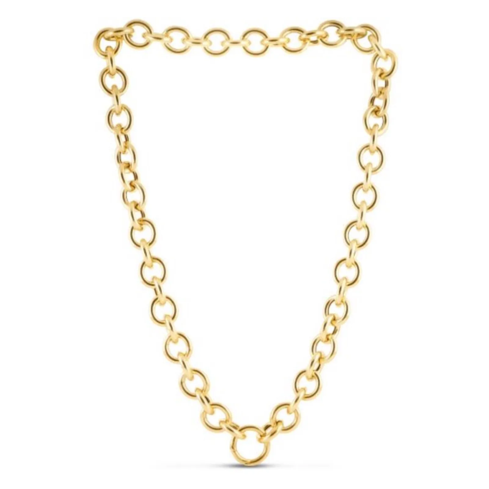 Fancy Gold Link Italian Chain Necklace with Enhancer Clasp