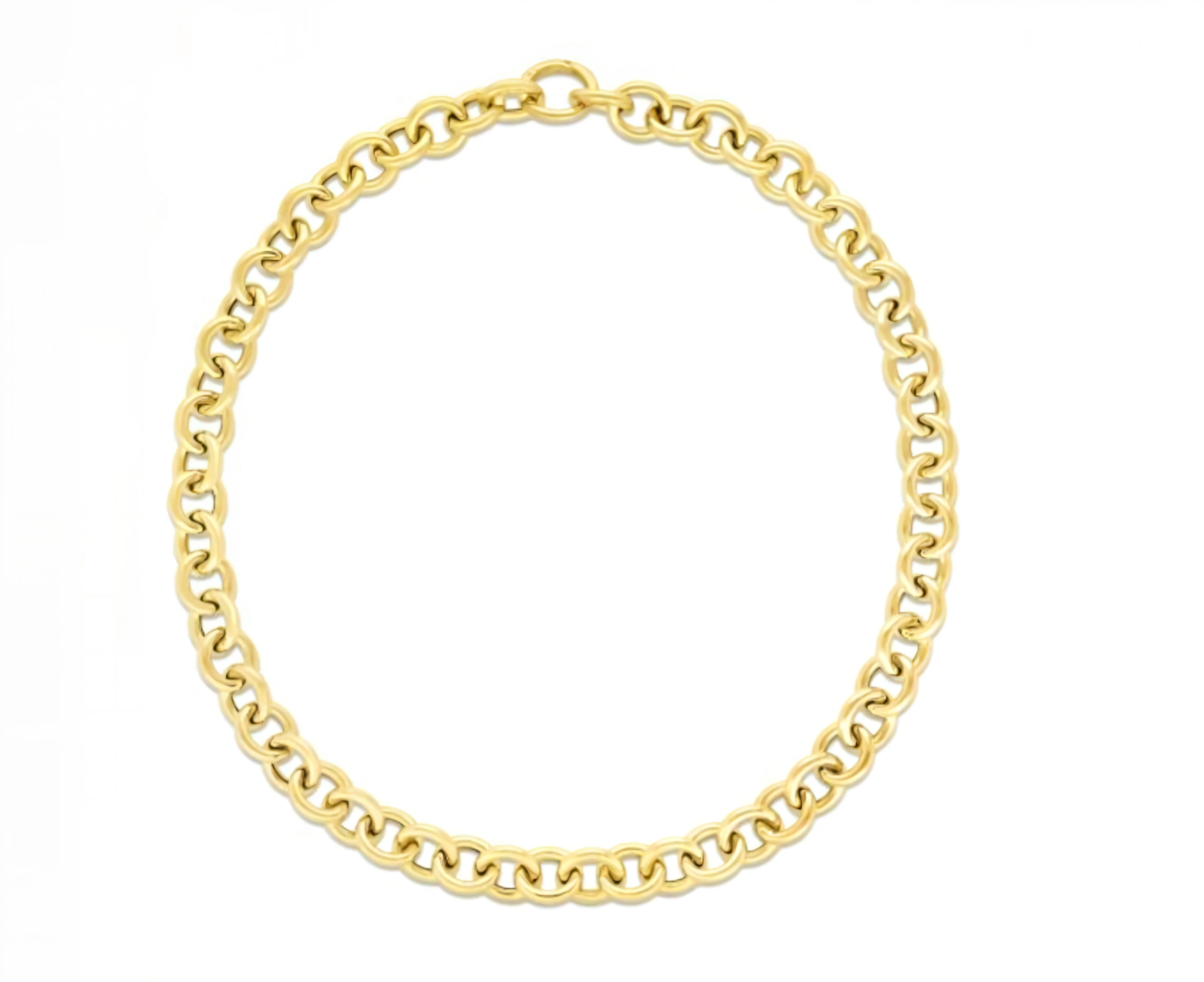 Fancy Gold Link Italian Chain Necklace with Enhancer Clasp