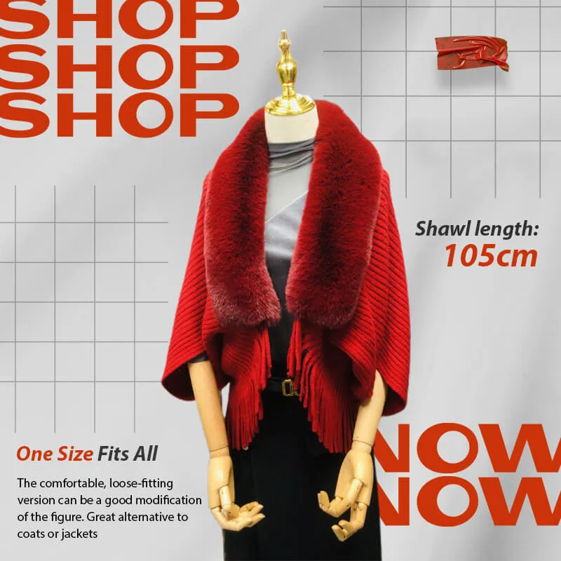 Fashion Fur Collar Shawl Cloak（50% OFF）