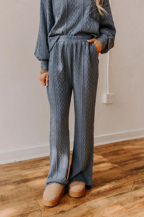 Fireside Cozy High Waist Cable Knit Pants