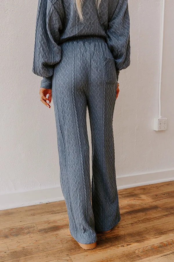 Fireside Cozy High Waist Cable Knit Pants