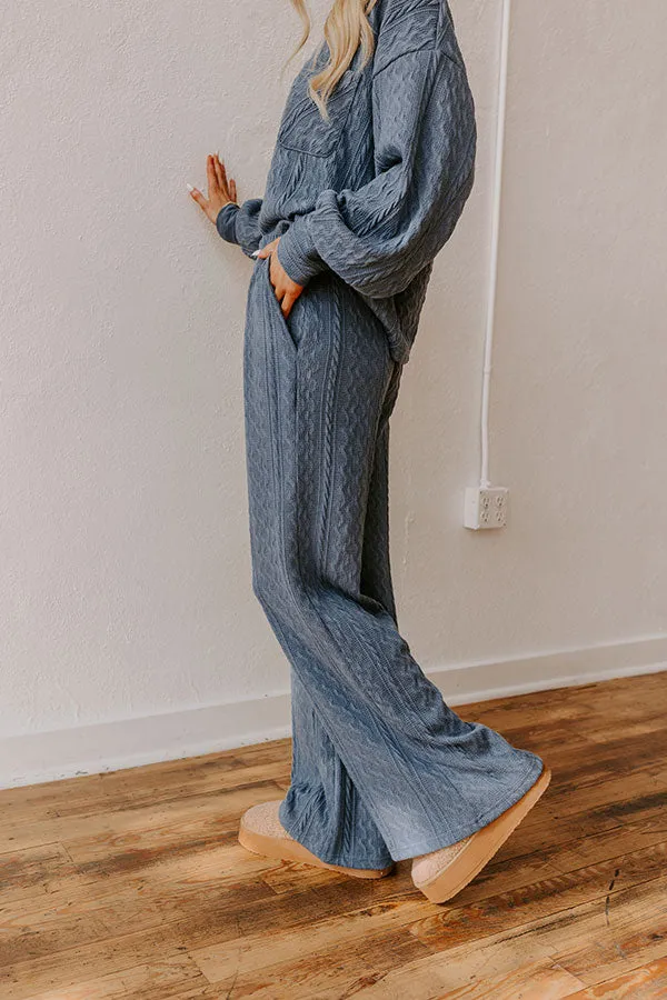 Fireside Cozy High Waist Cable Knit Pants