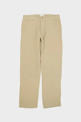 Flat Front Cotton/Linen Chinos - Camp Khaki