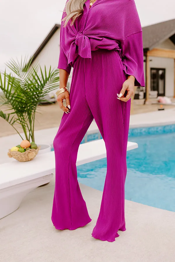 Genuine Gratitude Pleated High Waist Pants In Orchid