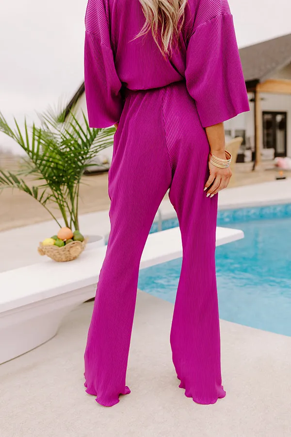 Genuine Gratitude Pleated High Waist Pants In Orchid