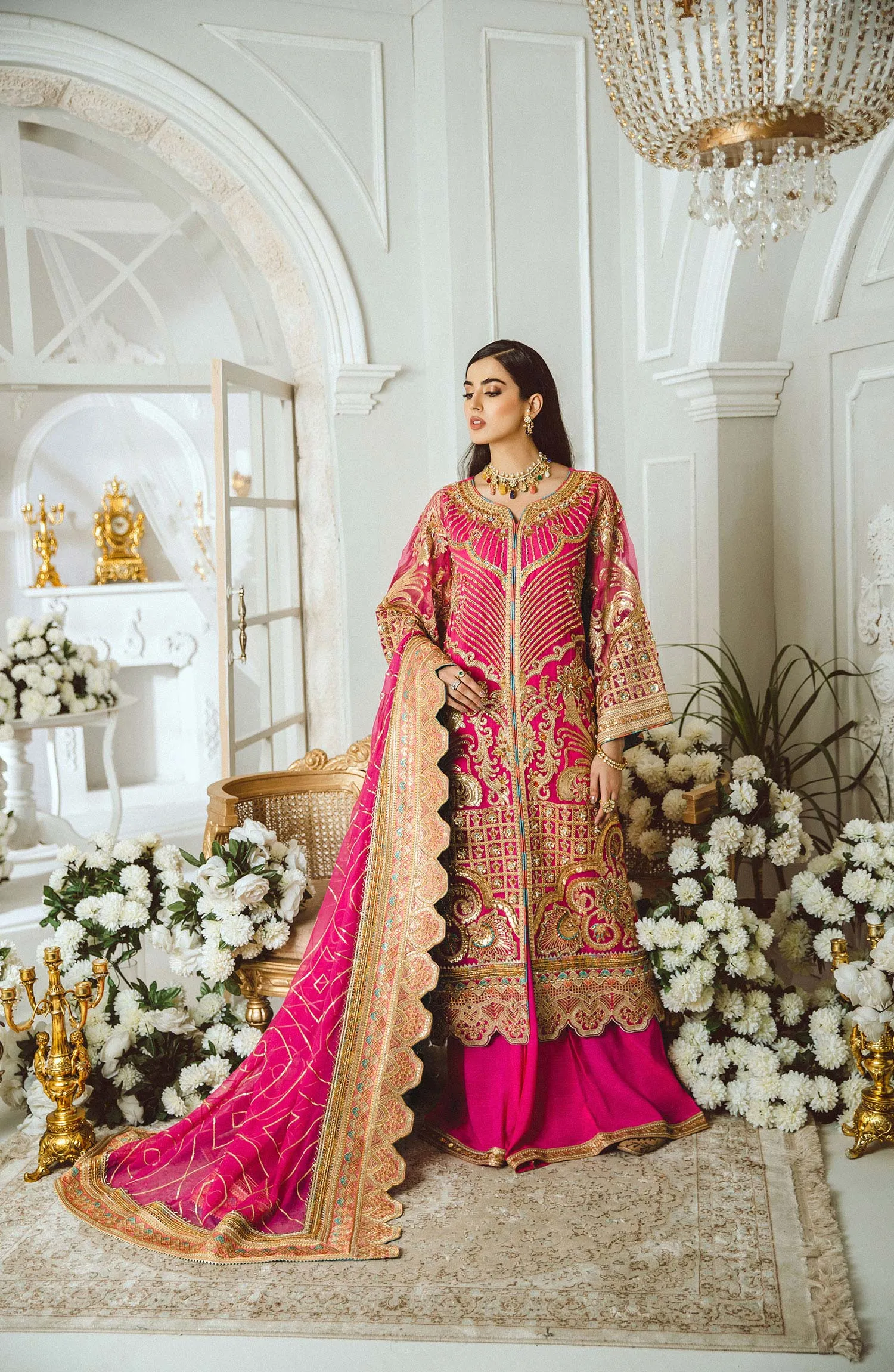 Girl Dress Pakistani in Hot Pink Color 2021 #PF178