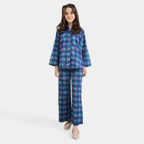 Girls Cotton Poplin Co-ord Set Half Circle-Multi