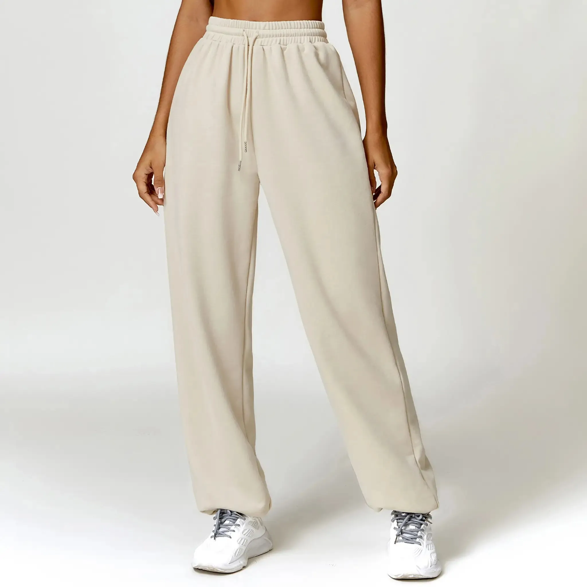 High Waist Ankle-tied Track Sweatpants Loose