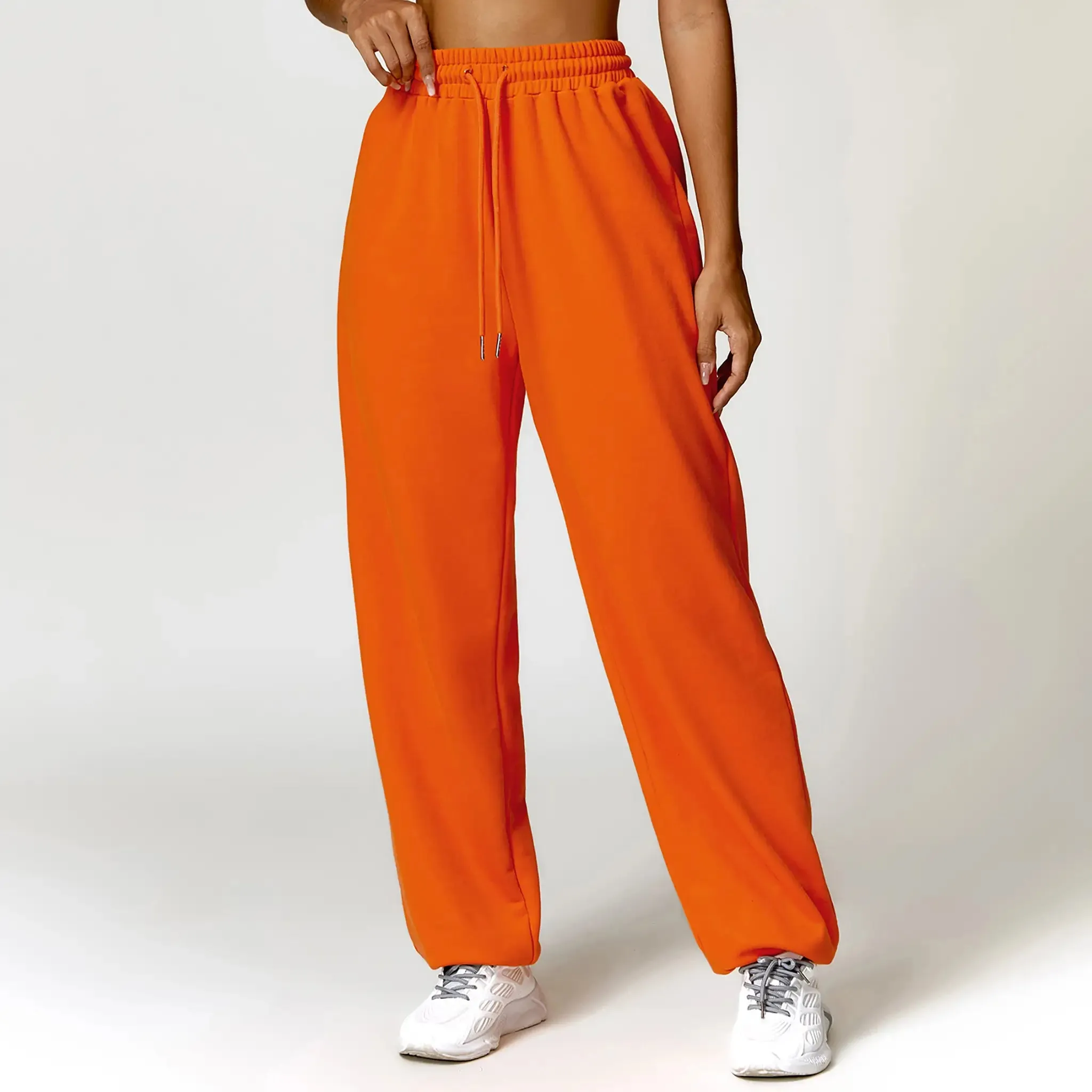 High Waist Ankle-tied Track Sweatpants Loose