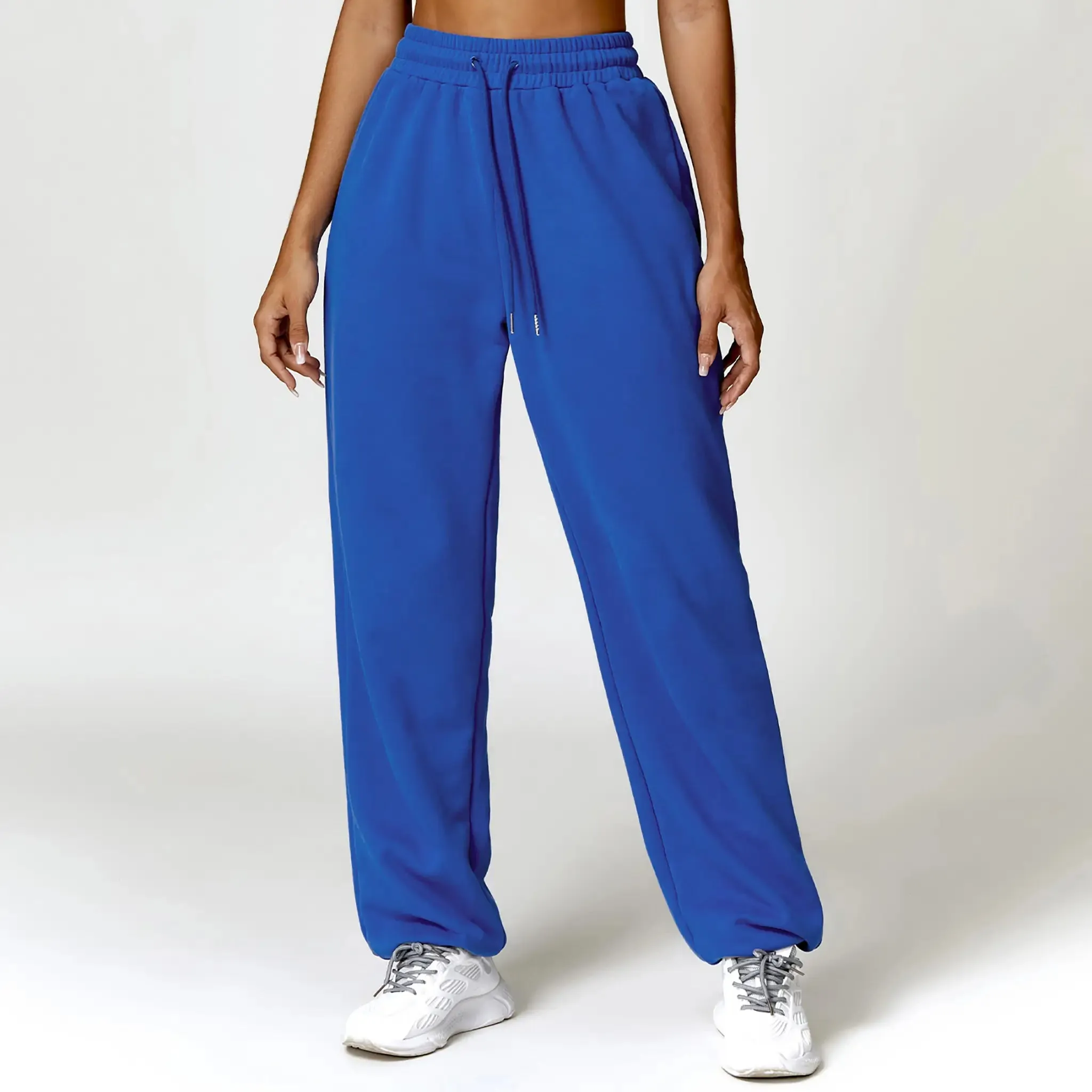 High Waist Ankle-tied Track Sweatpants Loose