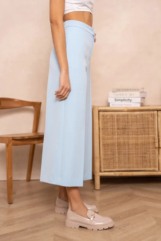 High Waist Culotte Pants  Sky Blue