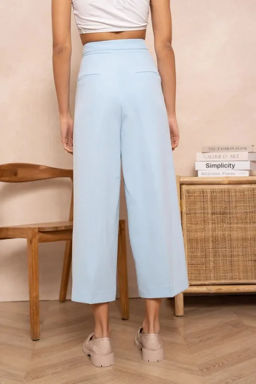 High Waist Culotte Pants  Sky Blue