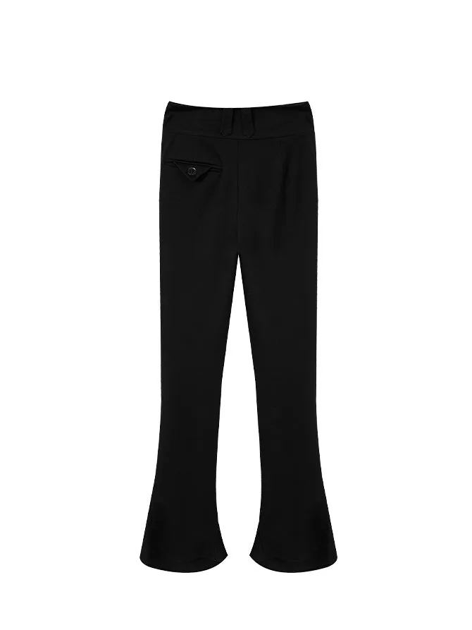 High Waist Elastic Slim Horseshoe Pants