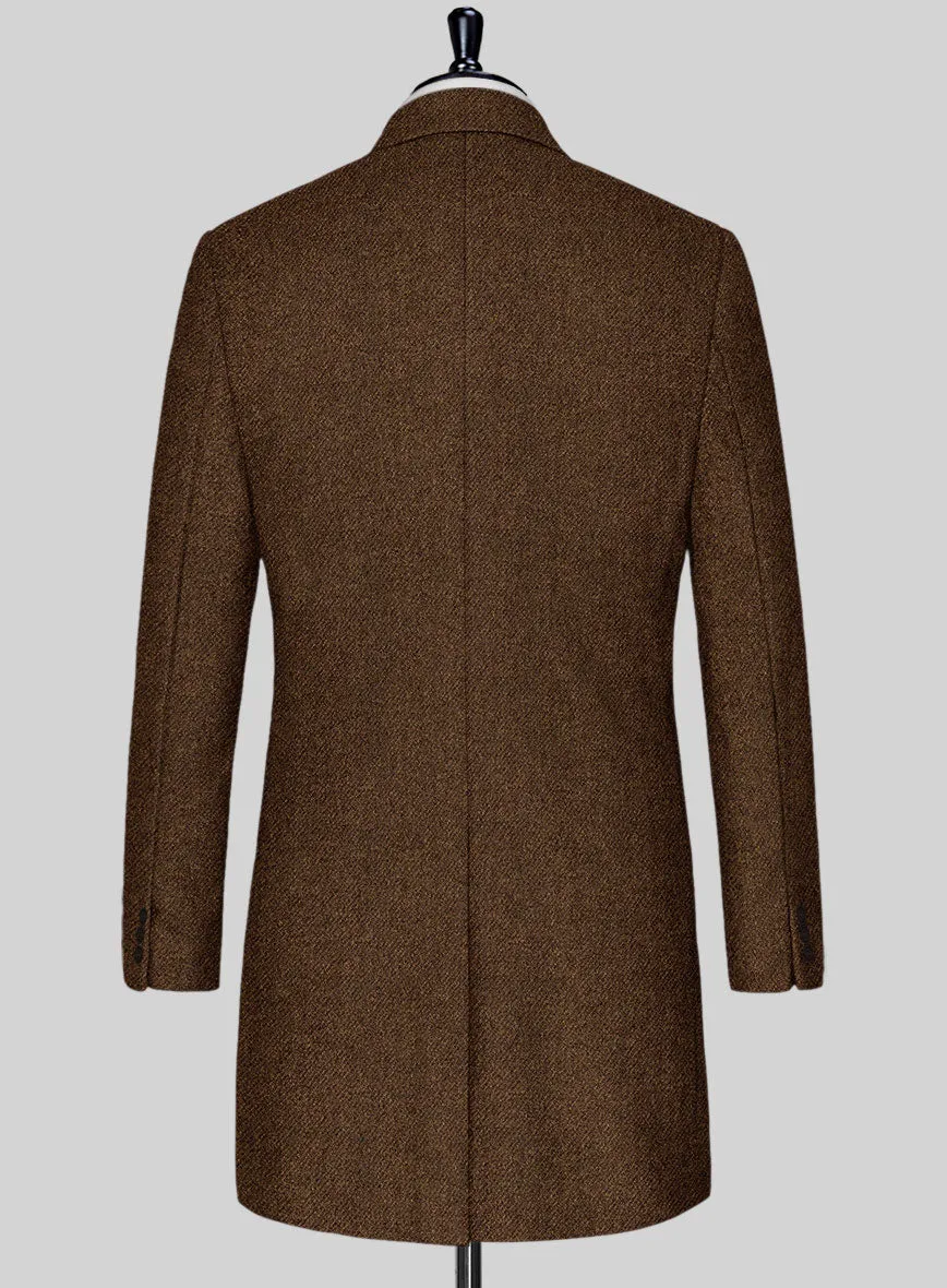 Highlander Coca Brown Tweed Overcoat