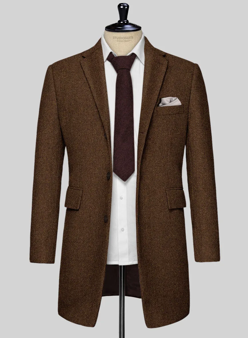 Highlander Coca Brown Tweed Overcoat