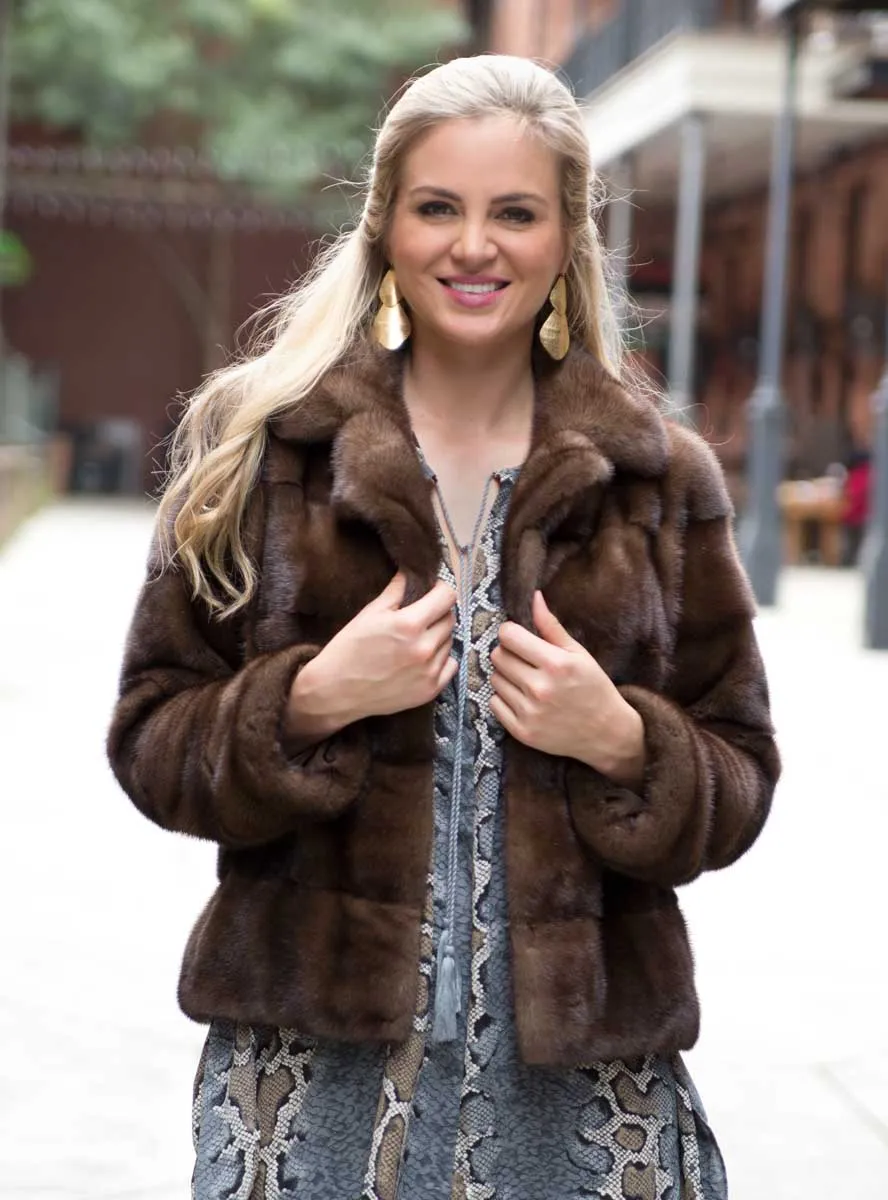 Horizontal Mink Fur Jacket