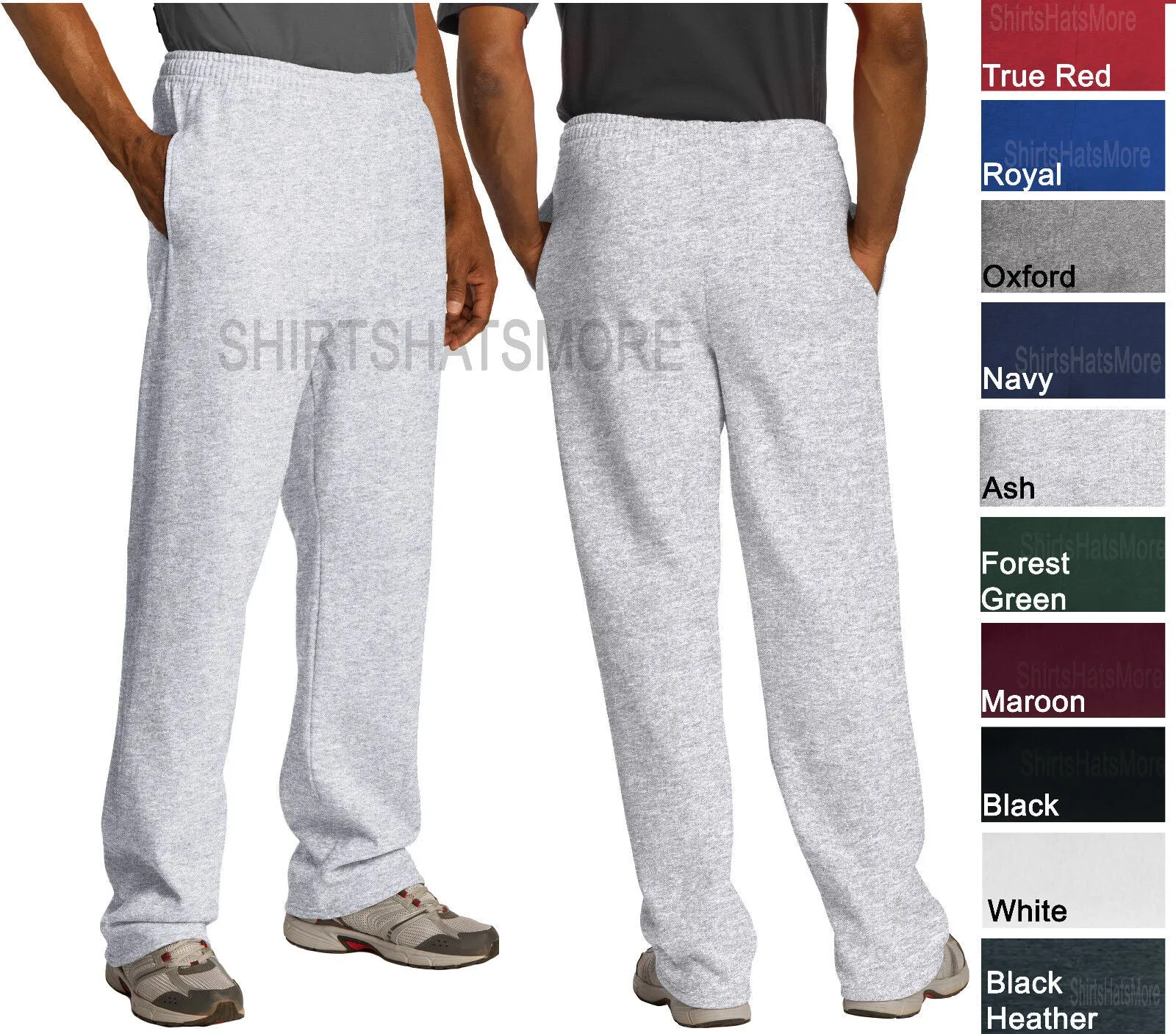 Jerzees Mens Open Bottom Sweatpants WITH Pockets Blended S-3XL 10 Colors NEW