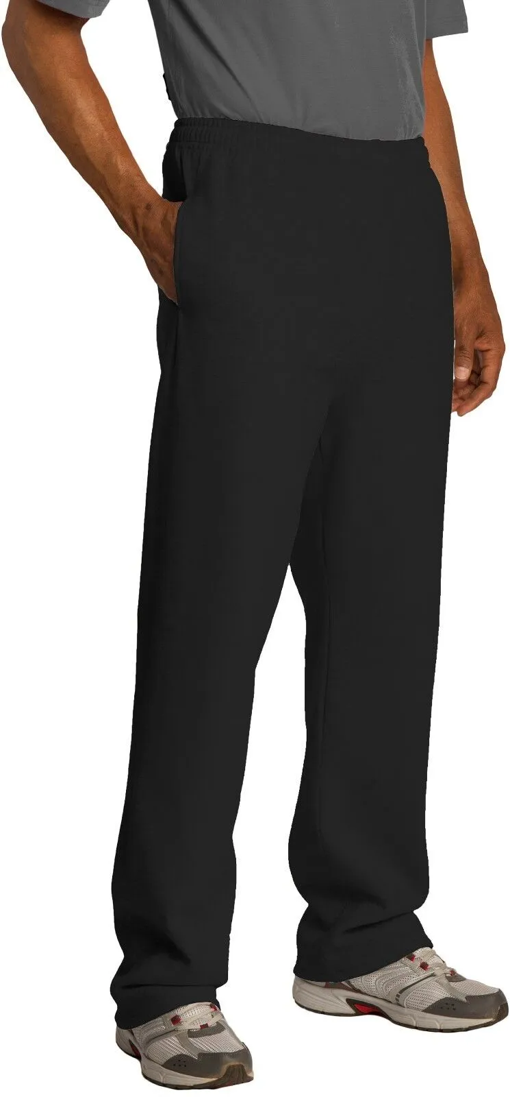 Jerzees Mens Open Bottom Sweatpants WITH Pockets Blended S-3XL 10 Colors NEW