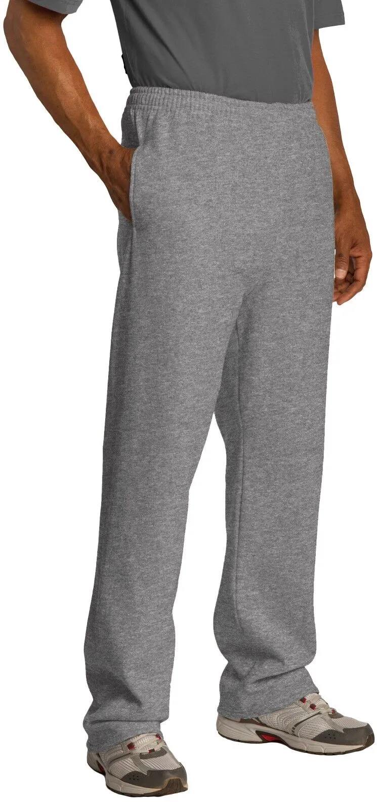 Jerzees Mens Open Bottom Sweatpants WITH Pockets Blended S-3XL 10 Colors NEW