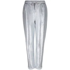 Josh Foil Print Sweat Pants Silver